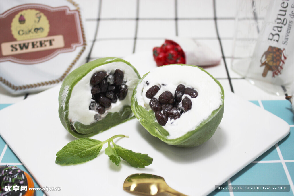 抹茶糯米糍 大福内馅丰富诱人