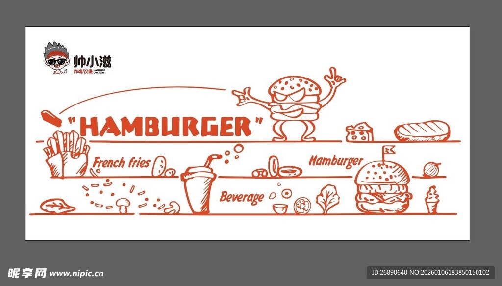 汉堡制作流程示意图