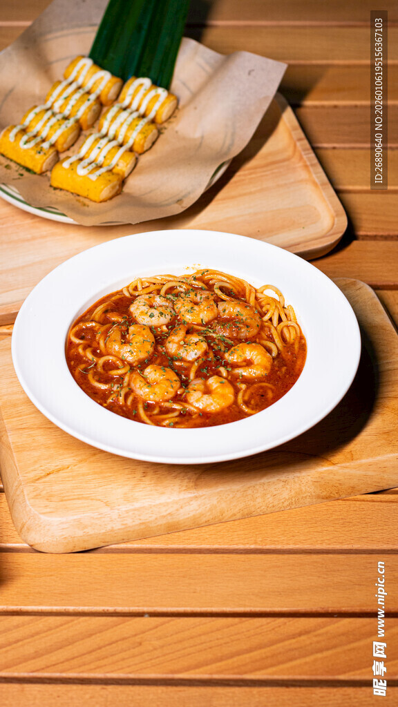 辣茄汁虾仁意面