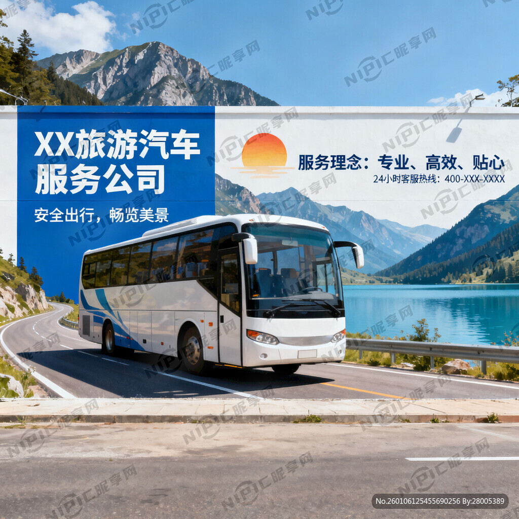 旅游汽车服务公司文化墙设计
