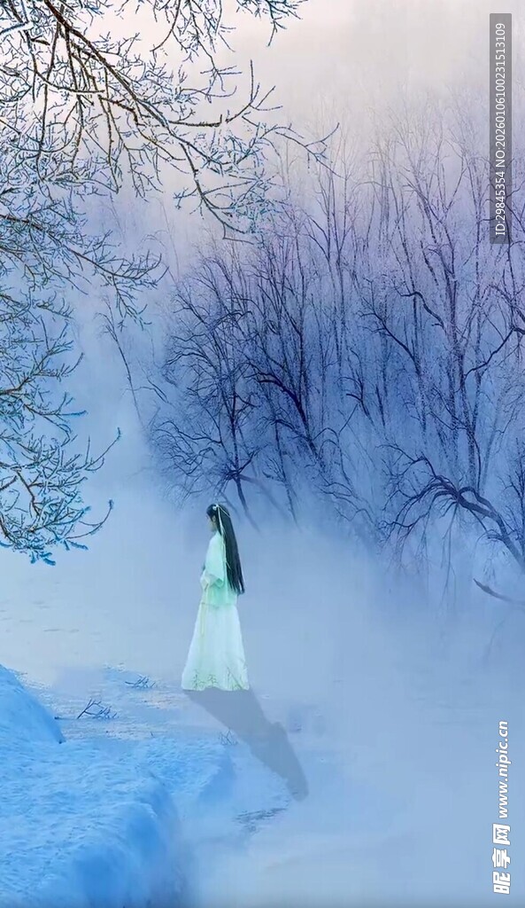 雪境中的优雅女子