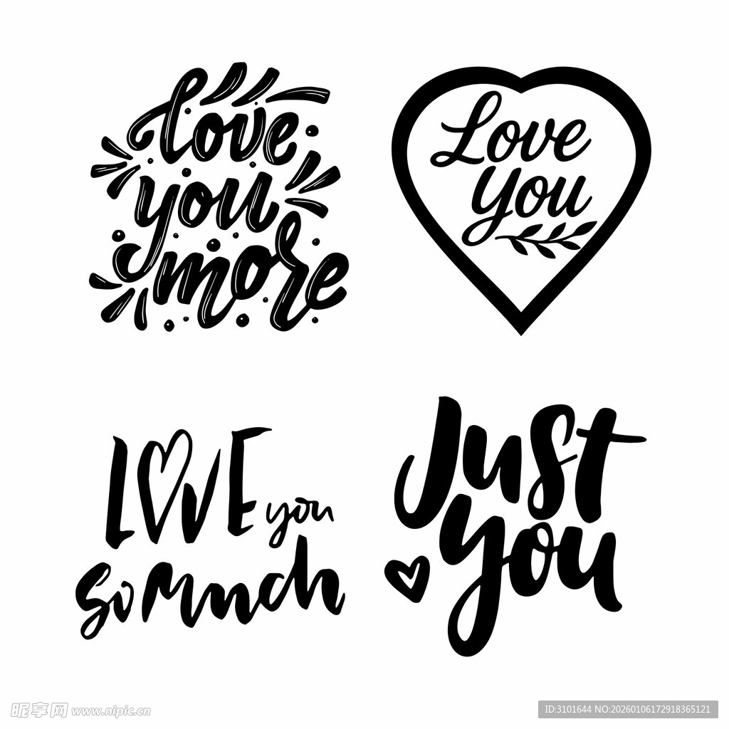 爱意表白英文手写体