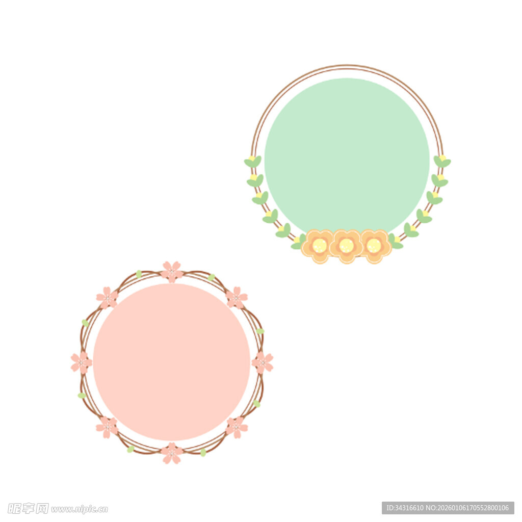 手绘风花卉边框