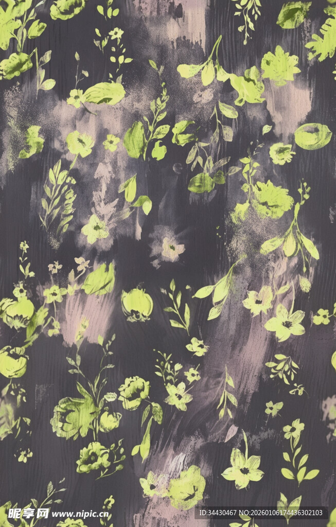 抽象花卉图案布料纹理