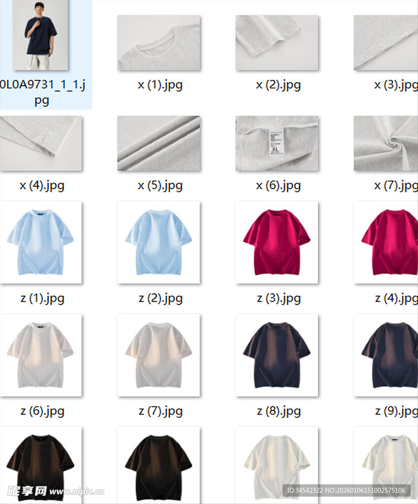 短袖平铺图 模特细节