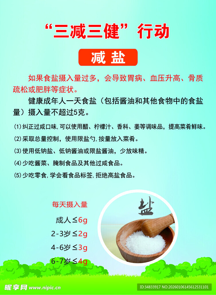 减盐  三减三健行动
