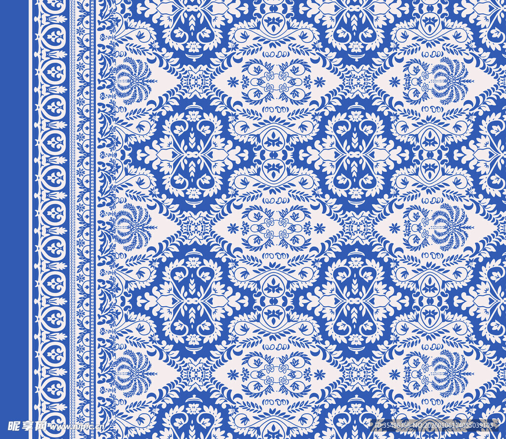 蓝白中式传统花纹图案