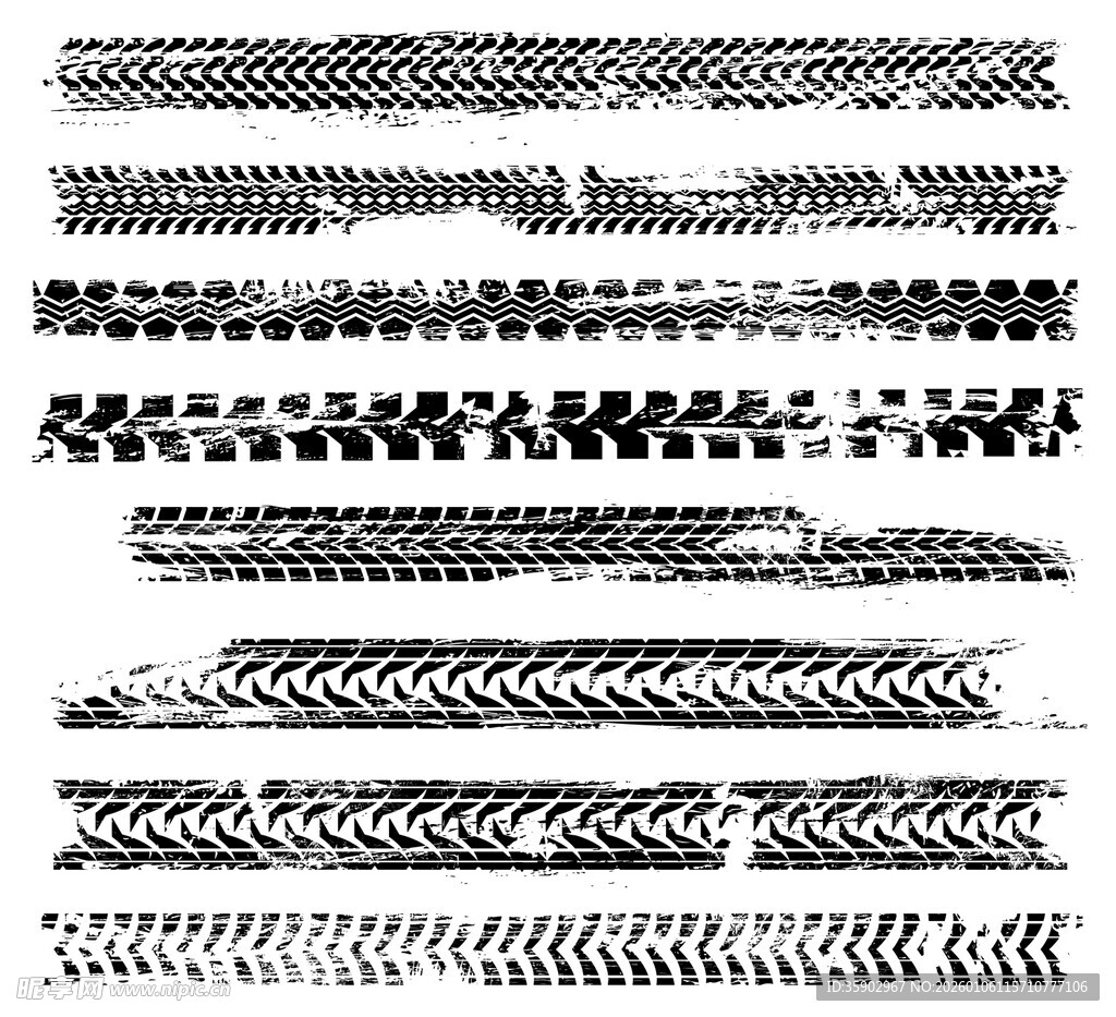 多样轮胎花纹图案展示