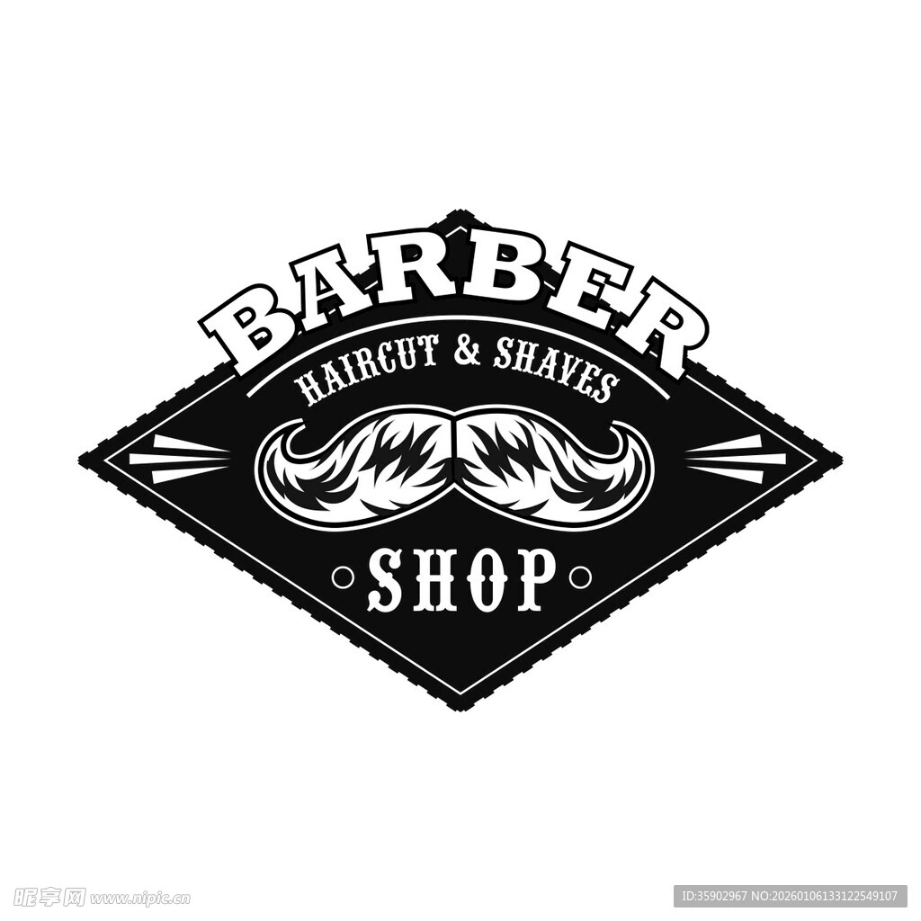 复古风理发店标志设计