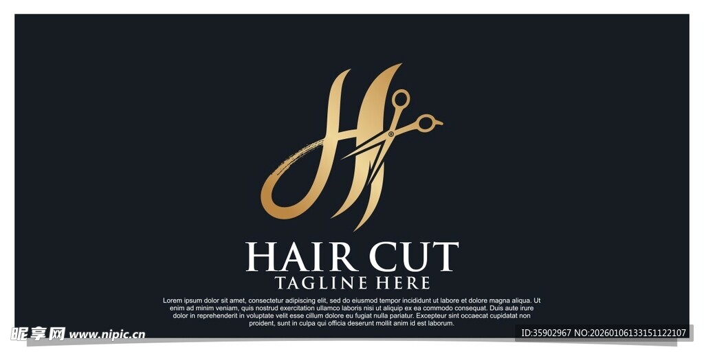 高端美发标志设计