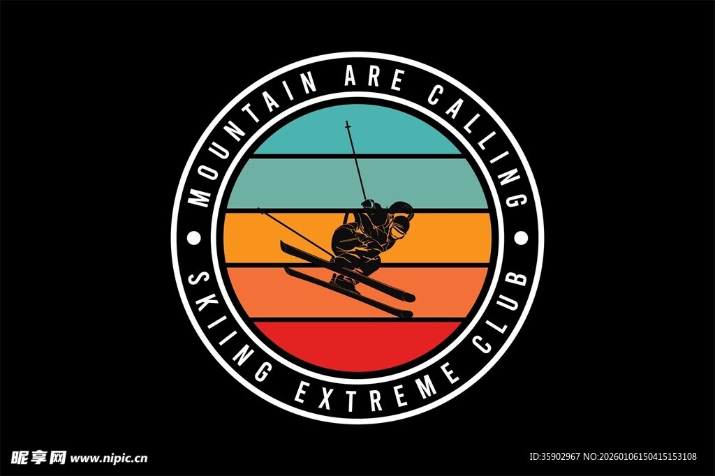 滑雪电影节标志素材