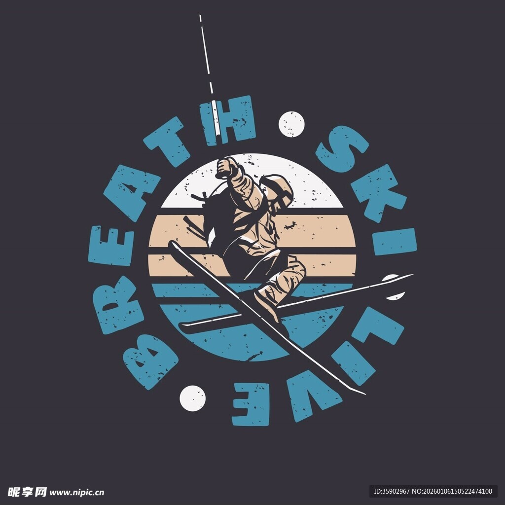 滑雪运动标志设计