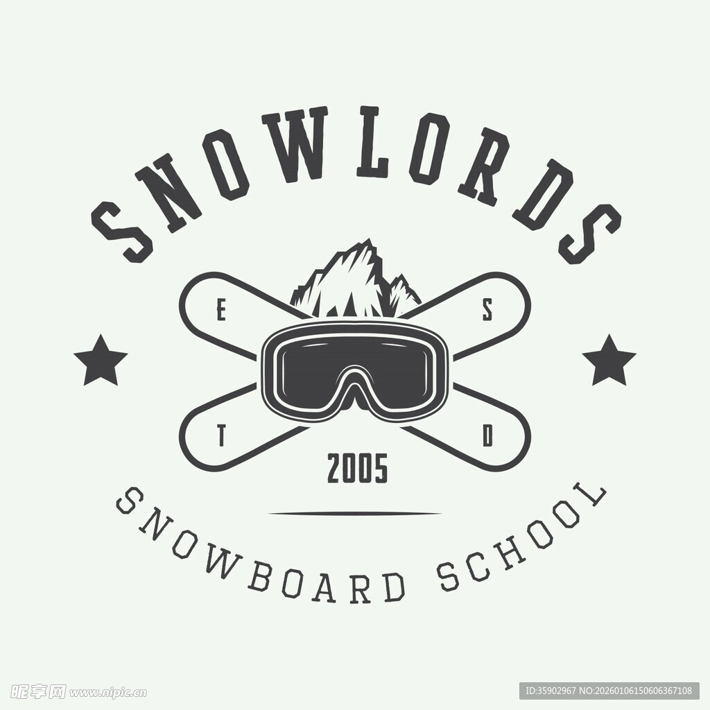 滑雪学校标志设计