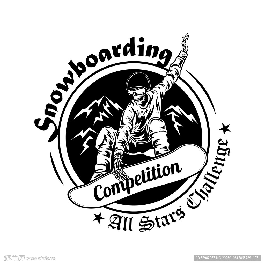 滑雪比赛标志设计