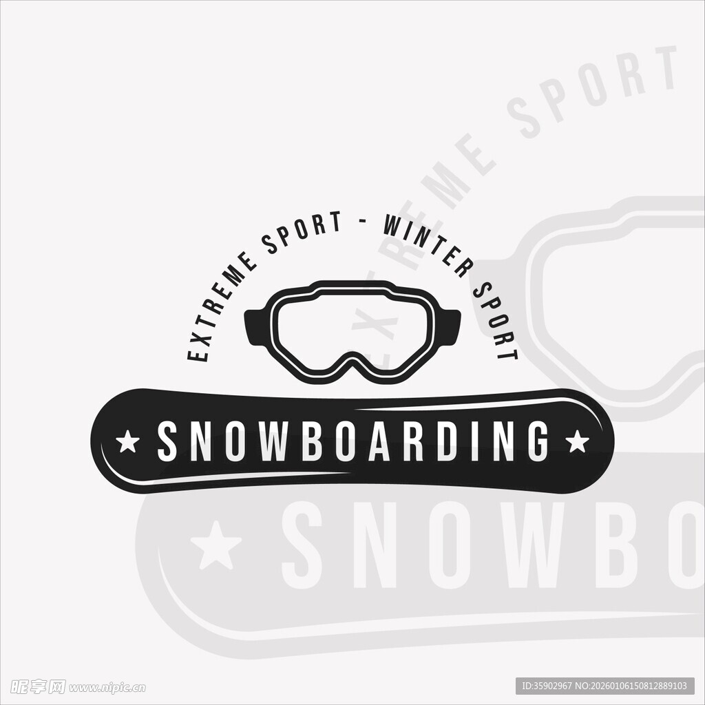 滑雪板运动标志设计