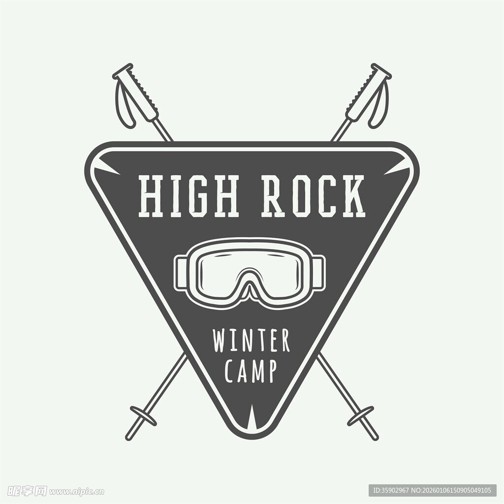 矢量滑雪图标素材