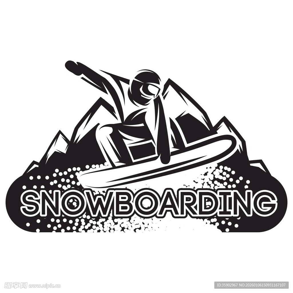 滑雪板运动标志设计