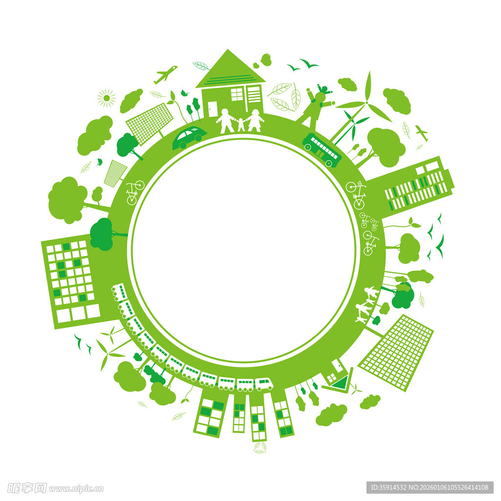 绿色环保圆形图案