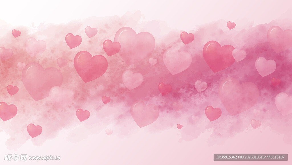 浪漫粉色爱心背景
