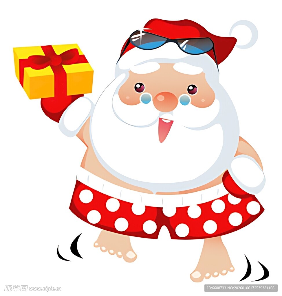 夏日版圣诞老人送礼物