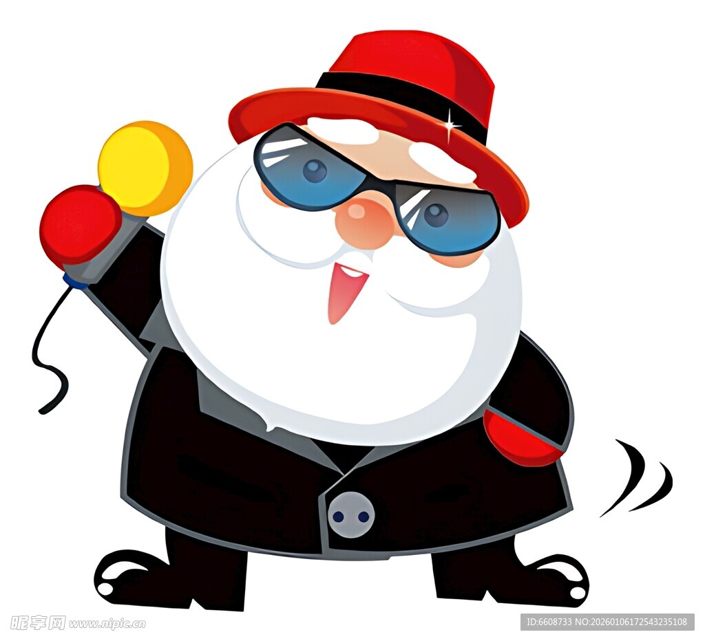 时尚装扮的圣诞老人