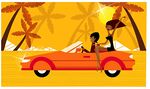 热带风情下的敞篷车之旅