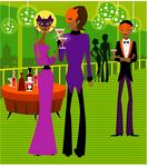 复古派对中的时尚人物