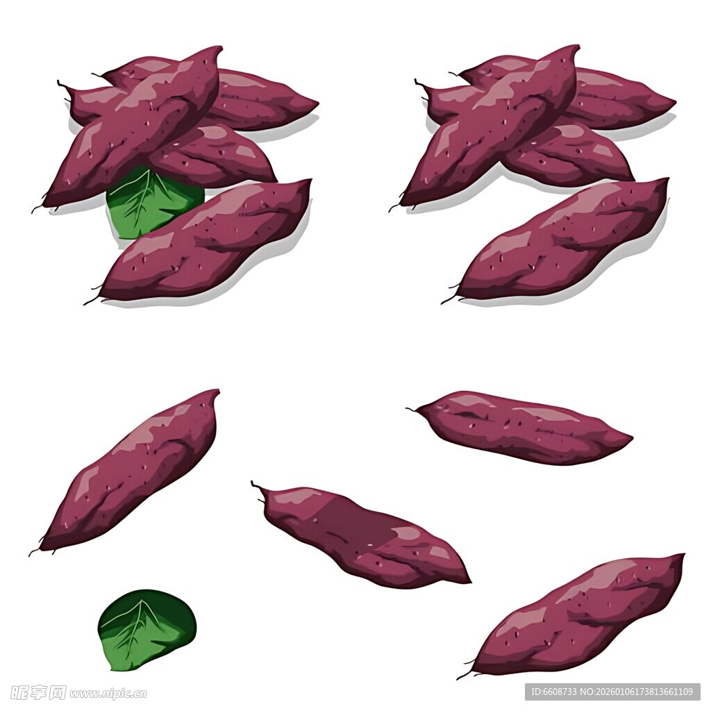 新鲜紫薯色泽诱人