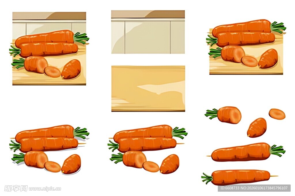 胡萝卜切片展示素材