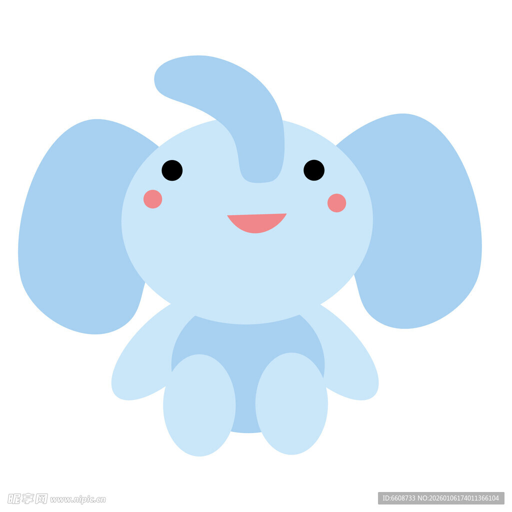 可爱蓝色小象玩偶