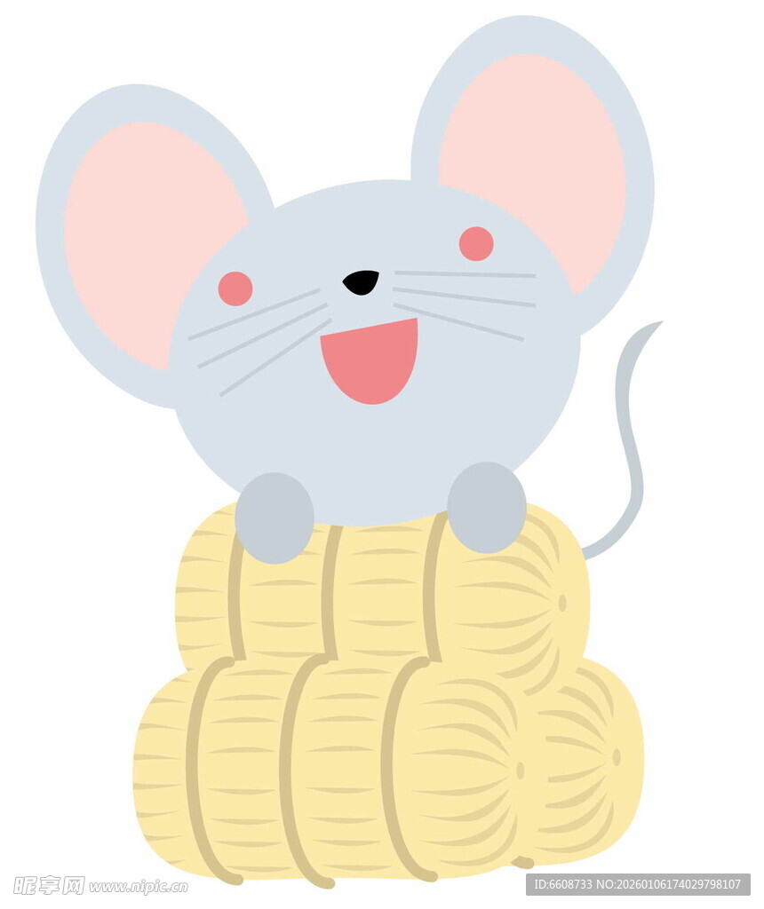 老鼠站在金币堆上