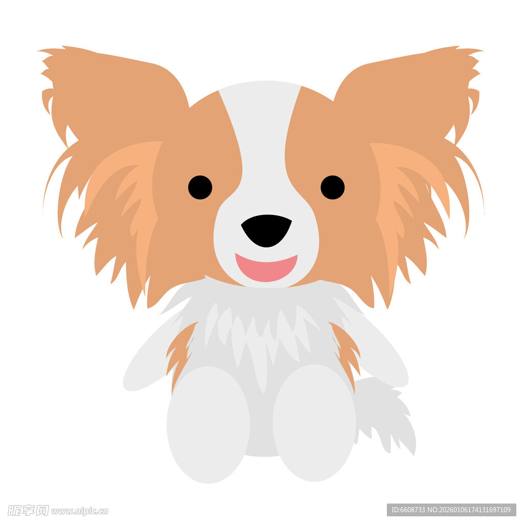 可爱蝴蝶犬卡通形象