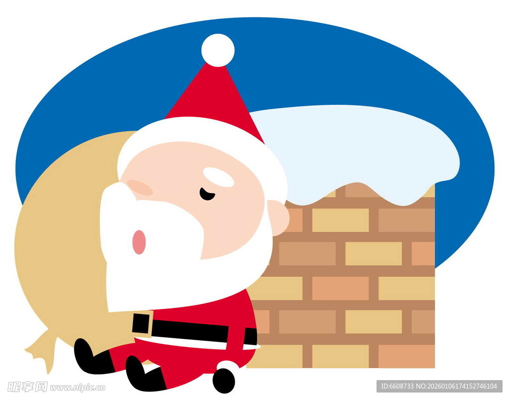 圣诞老人卡在烟囱里