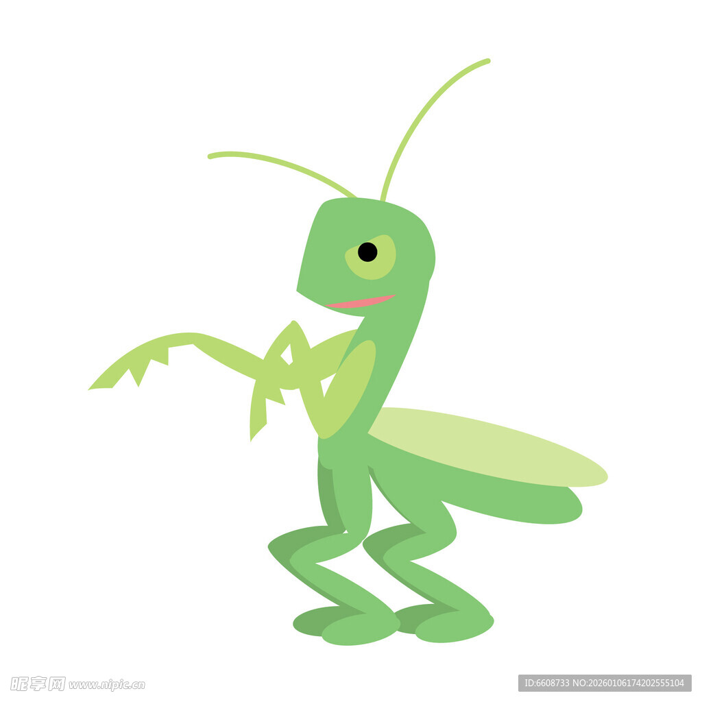 可爱卡通螳螂形象