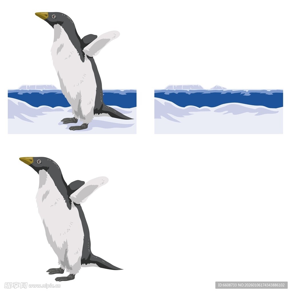 站立展翅的企鹅模型