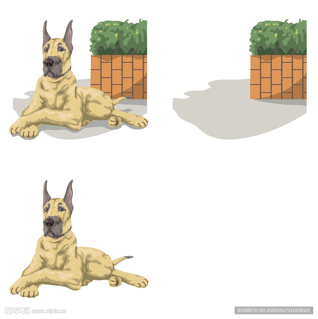 趴着的大狗造型设计图