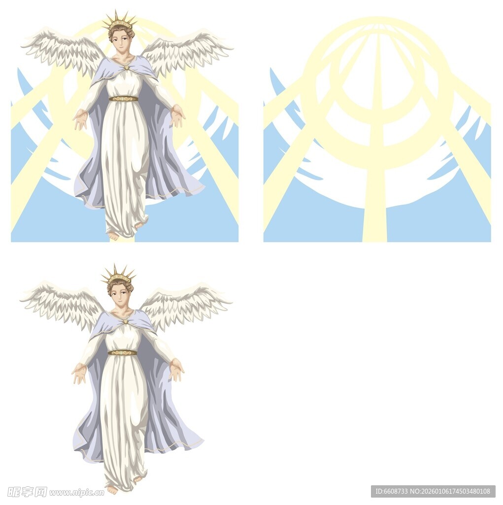 天使插画设计元素