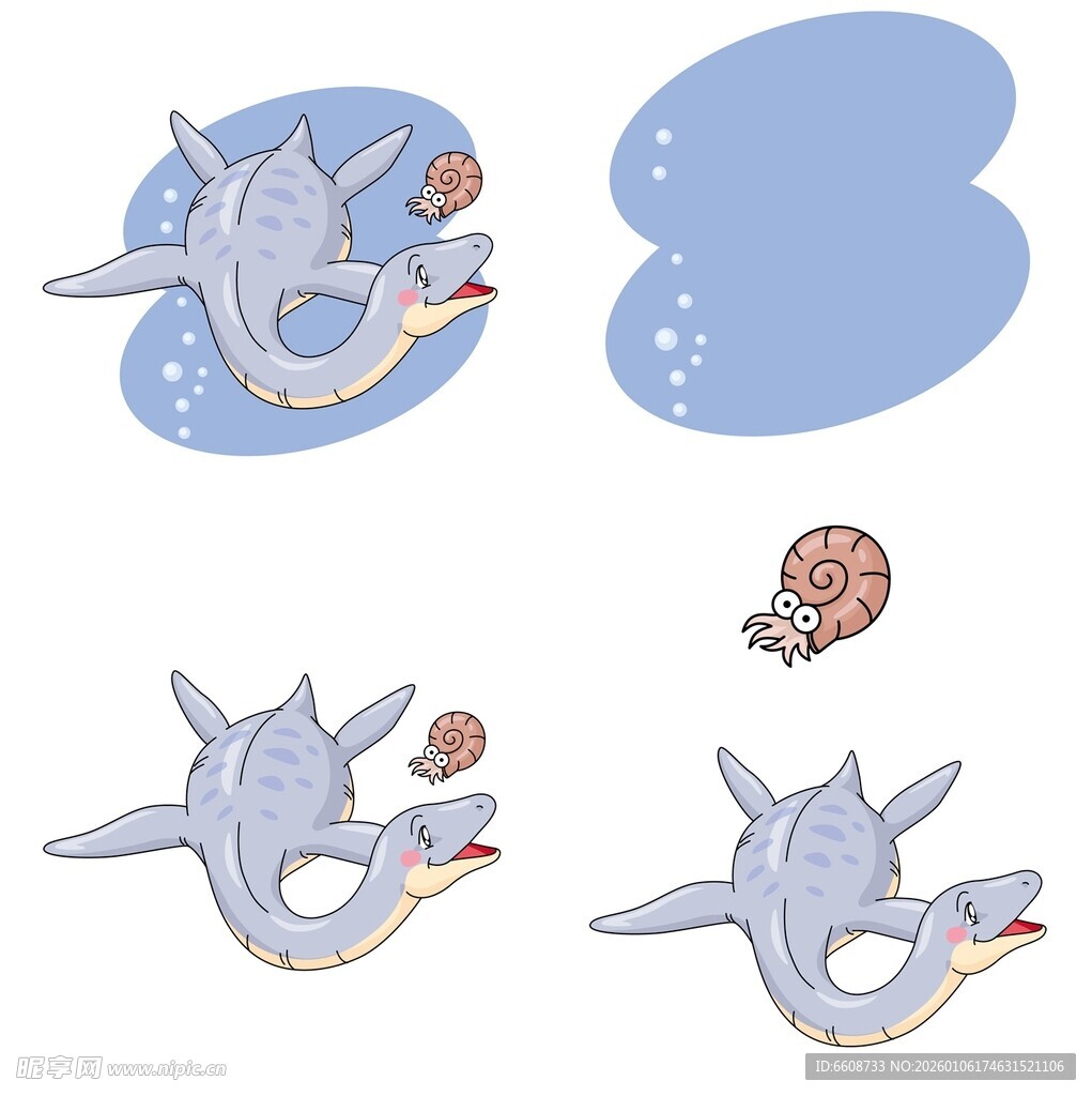 海怪捕食动态插画