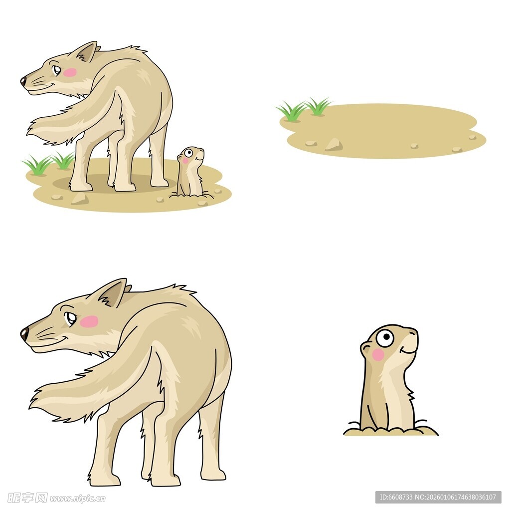 站立与蹲坐的可爱袋熊