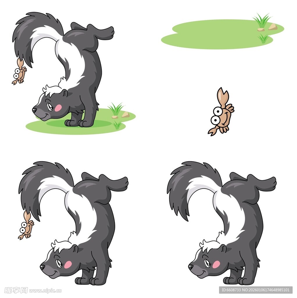 松鼠与黑熊互动趣味场景