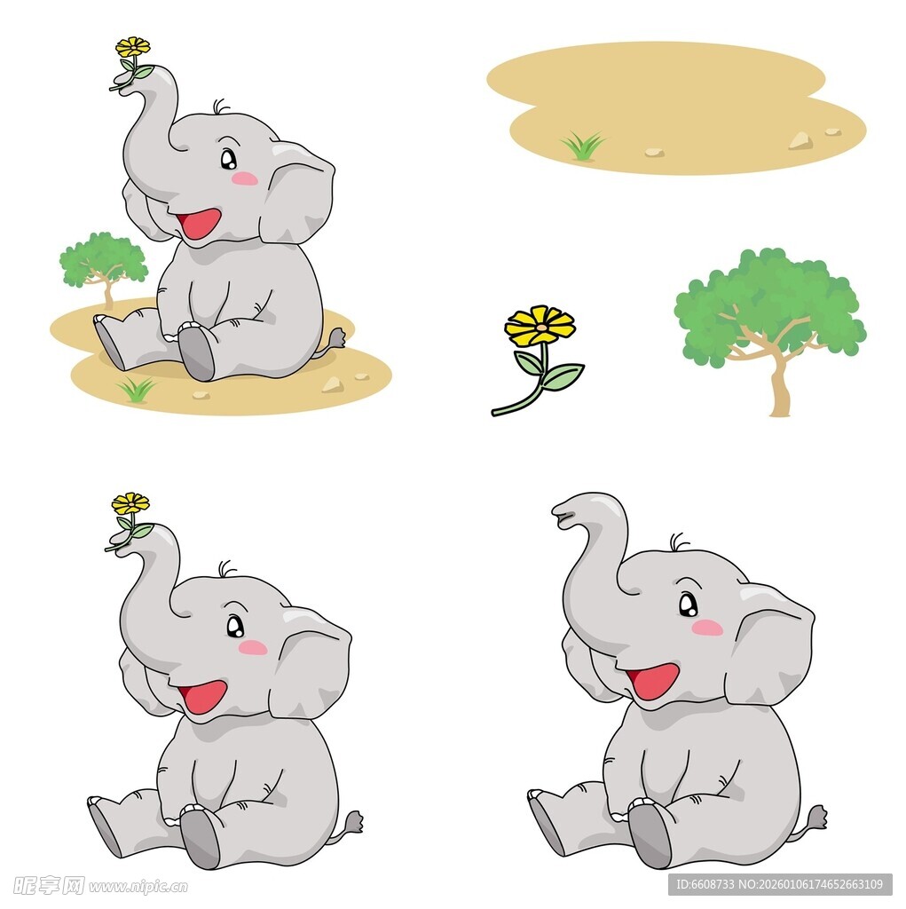 可爱大象卡通形象