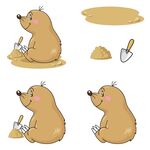 挖沙的可爱小地鼠