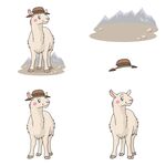 可爱羊驼插画及配饰展示