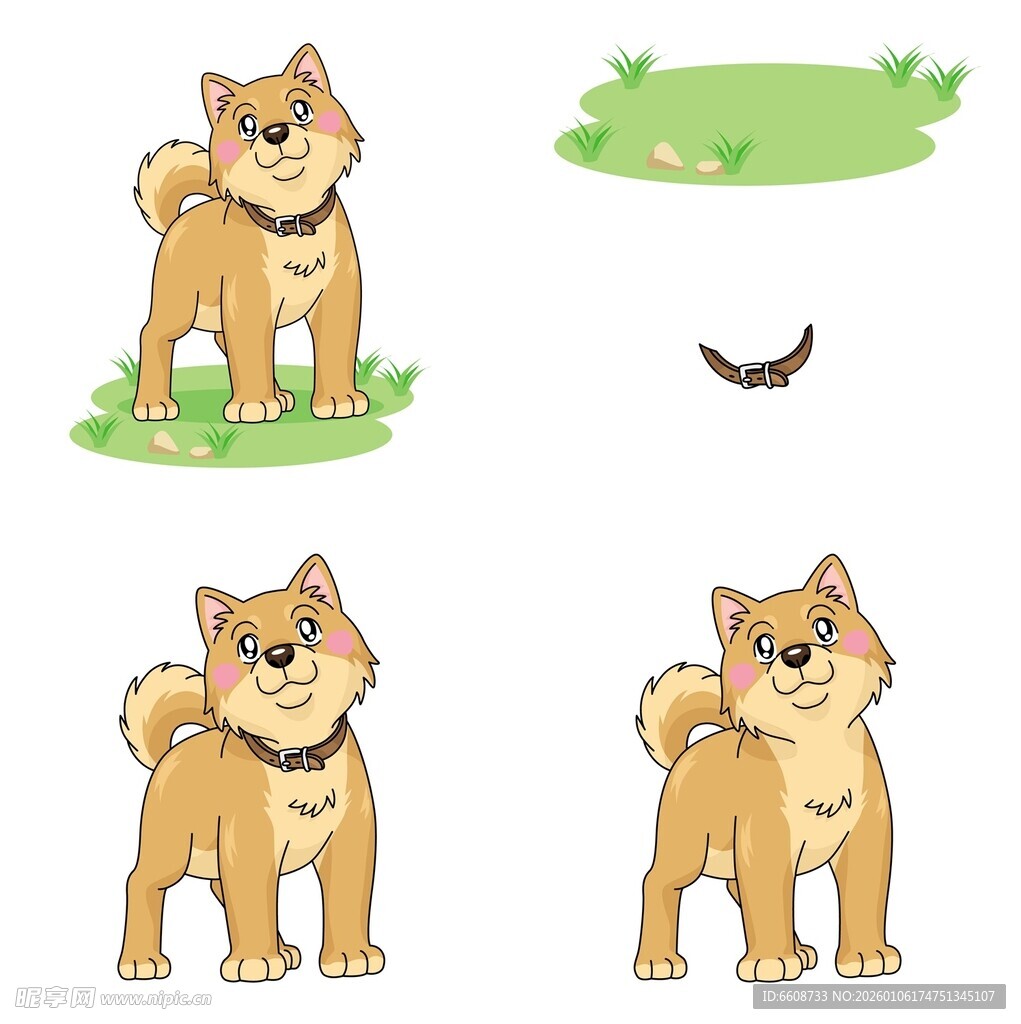 可爱柴犬卡通形象展示