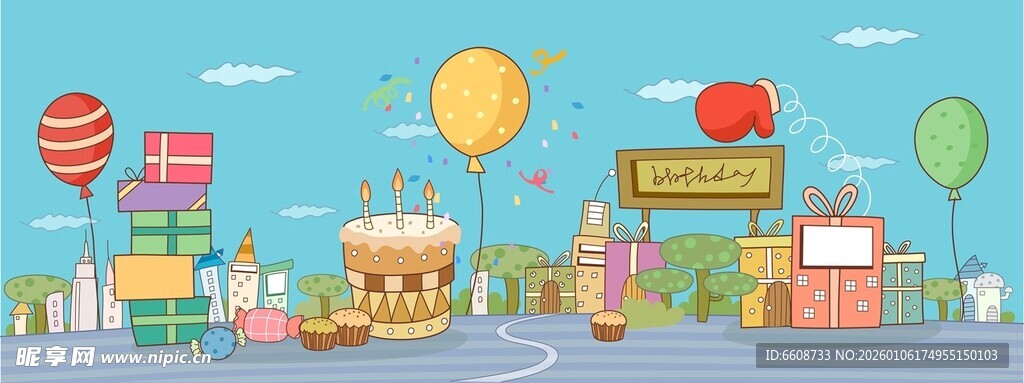 热闹街头集市场景