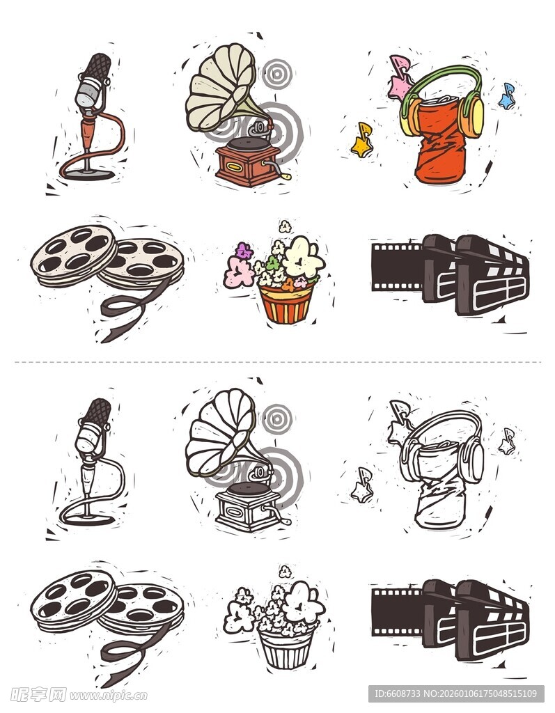 复古小物件插画集合