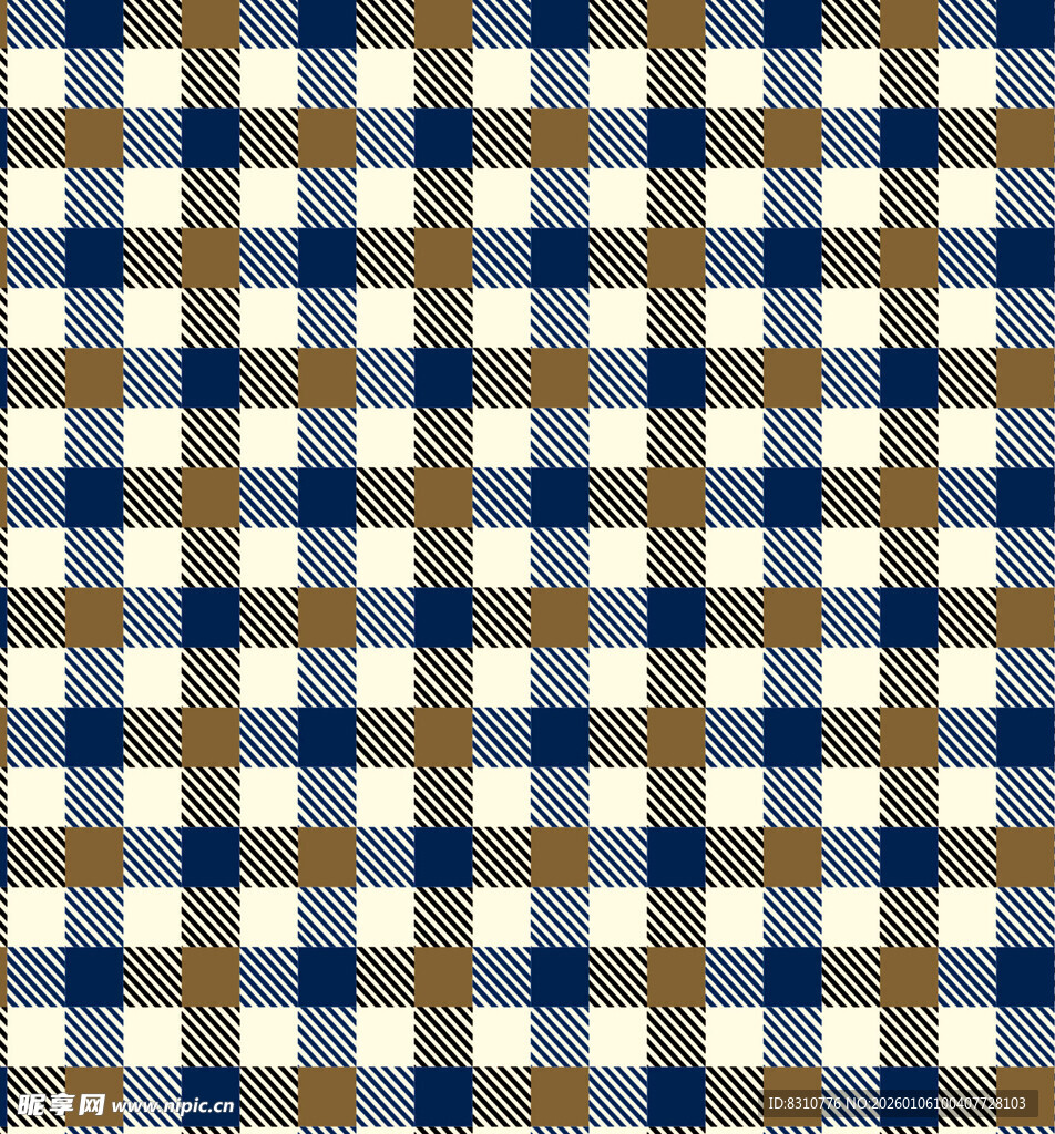 蓝棕格子图案纹理