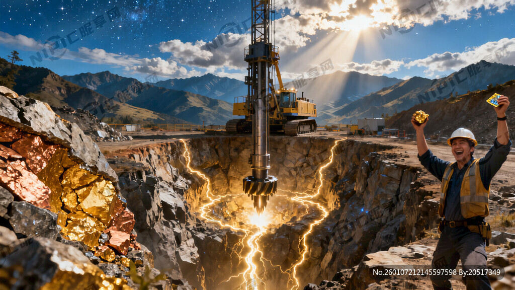 找矿探矿突破区的广告宣传海报只