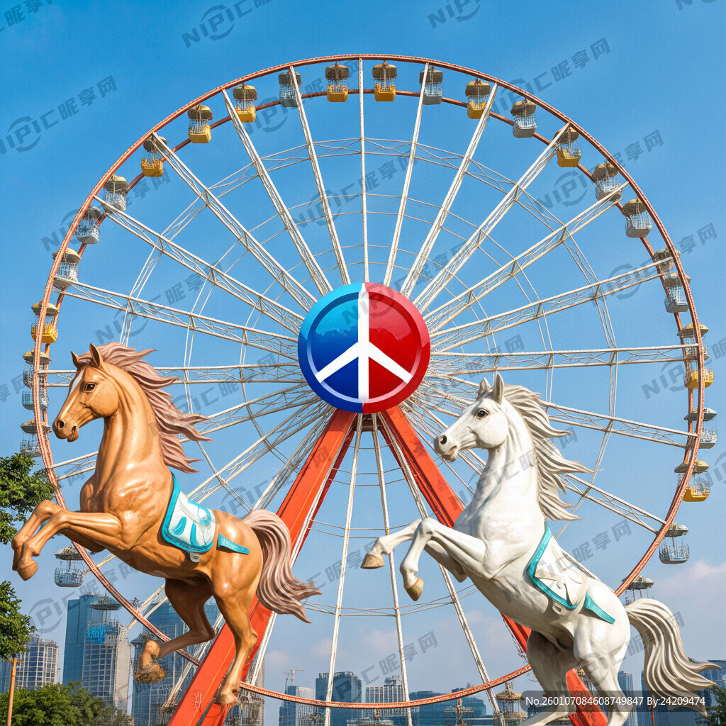 背景摩天轮
