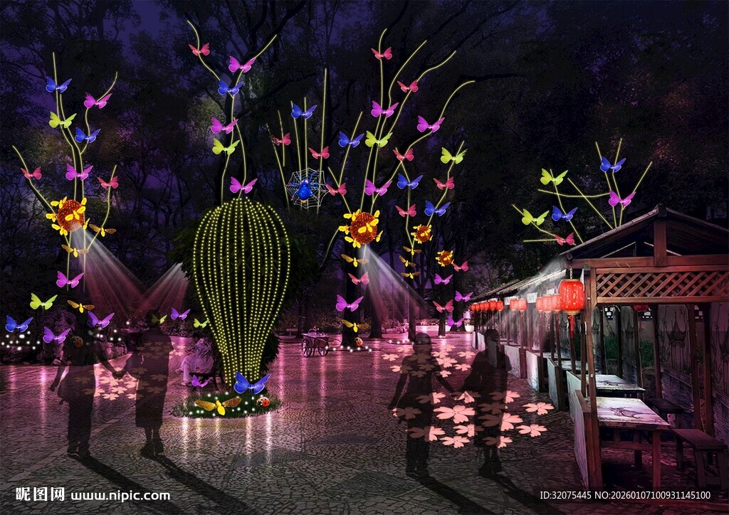 公园蝴蝶主题亮化